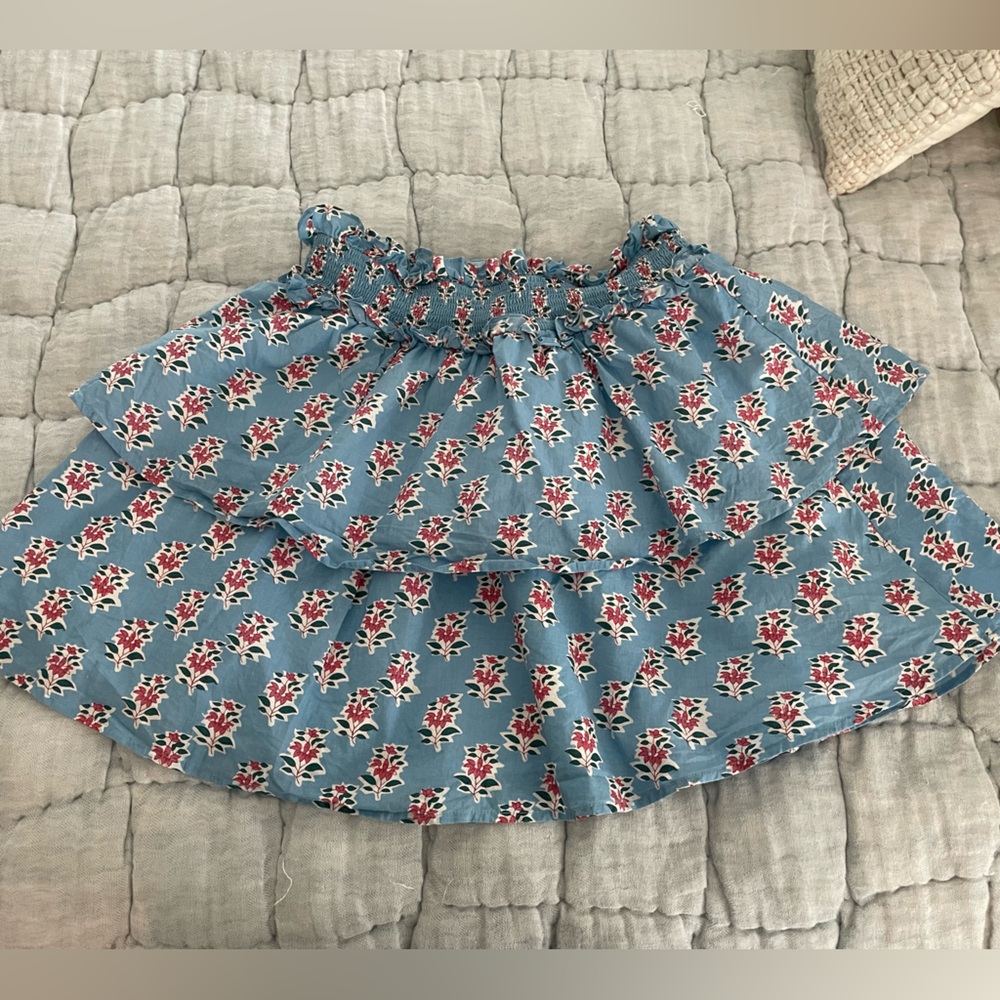 Floral Blue Mini Skirt